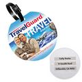 Recycled Jumbo Round Write-On Surface Luggage Bag Tag (4 Color Process)